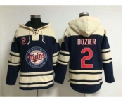mlb jerseys minnesota twins #2 dozier blue[pullover hooded sweatshirt][dozier]
