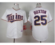 mlb jerseys minnesota twins #25 buxton white[buxton]