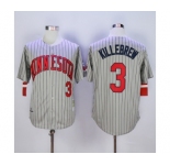 mlb jerseys minnesota twins #3 killebrew grey(black strip)[m&n]