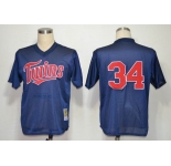 mlb jerseys minnesota twins #34 kirby puckett blue[1991]