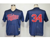mlb jerseys minnesota twins #34 kirby puckett blue[1991]