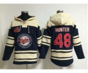 mlb jerseys minnesota twins #48 hunter blue[hunter][pullover hooded sweatshirt]