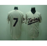 mlb jerseys minnesota twins #7 mauer cream(50th)
