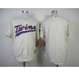 mlb jerseys minnesota twins blank cream[blue strip]