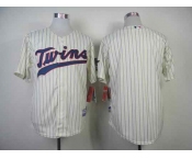 mlb jerseys minnesota twins blank cream[blue strip]
