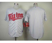 mlb jerseys minnesota twins blank white[blue strip]