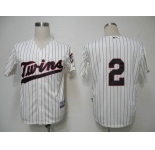 mlb minnesota twins #2 span cream(blue strip)