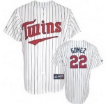 mlb minnesota twins #22 gomez white(blue strip)