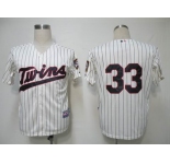 mlb minnesota twins #33 morneau cream(blue strip)