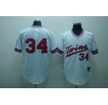 mlb minnesota twins #34 puckett white(cooperstown throwback)