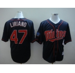 mlb minnesota twins #47 liriano blue 2010
