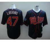 mlb minnesota twins #47 liriano blue 2010