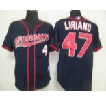 mlb minnesota twins #47 liriano blue[2011 minnesota]