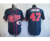 mlb minnesota twins #47 liriano blue