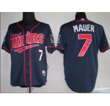 mlb minnesota twins #7 mauer blue 2010
