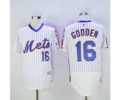 Men New York Mets #16 Dwight Gooden Majestic White Alternate Flexbase Authentic Collection Player Jersey