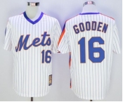 Men New York Mets #16 Dwight Gooden Majestic White Cool Base Cooperstown Collection Player Jersey