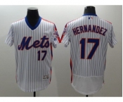 Men New York Mets #17 Keith Hernandez Majestic White Alternate Flexbase Authentic Collection Player Jersey