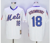 Men New York Mets #18 Darryl Strawberry Majestic White Cool Base Cooperstown Collection Player Jersey