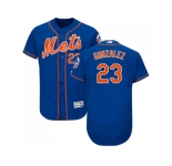 Men New York Mets #23 Adrian Gonzalez Blue Flexbase Authentic Collection Stitched MLB Jersey