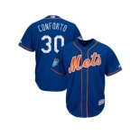 Men New York Mets #30 Michael Conforto Majestic Royal 2018 Spring Training Cool Base Player Jersey