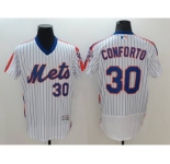 Men New York Mets #30 Michael Conforto Majestic White Alternate Flexbase Authentic Collection Player Jersey