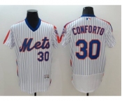 Men New York Mets #30 Michael Conforto Majestic White Alternate Flexbase Authentic Collection Player Jersey