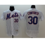 Men New York Mets #30 Michael Conforto Majestic White Flexbase Authentic Collection Player Jersey