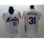 Men New York Mets #31 Mike Piazza Majestic White Alternate Flexbase Authentic Collection Player Jersey
