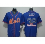 Men New York Mets #32 Steven Matz Blue USA Flag Fashion Cool Base Jersey