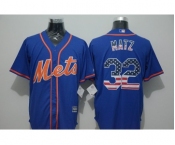 Men New York Mets #32 Steven Matz Blue USA Flag Fashion Cool Base Jersey