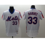 Men New York Mets #33 Matt Harvey Majestic White Alternate Flexbase Authentic Collection Player Jersey