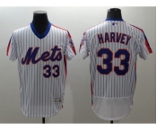 Men New York Mets #33 Matt Harvey Majestic White Alternate Flexbase Authentic Collection Player Jersey