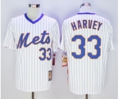 Men New York Mets #33 Matt Harvey Majestic White Cool Base Cooperstown Collection Player Jersey