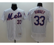 Men New York Mets #33 Matt Harvey Majestic White Flexbase Authentic Collection Player Jersey
