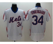 Men New York Mets #34 Noah Syndergaar Majestic White Alternate Flexbase Authentic Collection Player Jersey