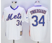 Men New York Mets #34 Noah Syndergaard Majestic White Cool Base Cooperstown Collection Player Jersey