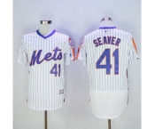 Men New York Mets #41 Tom Seaver Majestic White Alternate Flexbase Authentic Collection Player Jersey