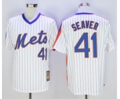 Men New York Mets #41 Tom Seaver Majestic White Cool Base Cooperstown Collection Player Jersey