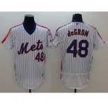 Men New York Mets #48 Jacob deGrom Majestic White Alternate Flexbase Authentic Collection Player Jersey