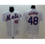 Men New York Mets #48 Jacob deGrom Majestic White Flexbase Authentic Collection Player Jersey