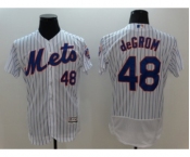 Men New York Mets #48 Jacob deGrom Majestic White Flexbase Authentic Collection Player Jersey