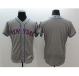 Men New York Mets Blank Majestic Grey Flexbase Authentic Collection Jersey