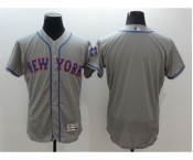 Men New York Mets Blank Majestic Grey Flexbase Authentic Collection Jersey