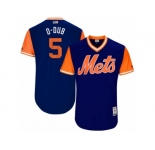 Men's 2017 Little League World Series Mets #5 David Wright D-Dub Royal Jersey