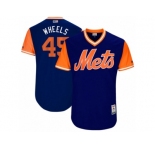 Men's 2017 Little League World Series Mets Zack Wheeler #45 Wheels Royal Jersey