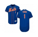 Men's Majestic New York Mets #1 Chris Young Royal Blue Flexbase Authentic Collection MLB Jersey