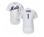 Men's Majestic New York Mets #1 Chris Young White Flexbase Authentic Collection MLB Jersey