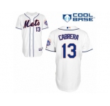 Men's Majestic New York Mets #13 Asdrubal Cabrera Authentic White Alternate Cool Base MLB Jersey