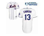 Men's Majestic New York Mets #13 Asdrubal Cabrera Authentic White Alternate Cool Base MLB Jersey